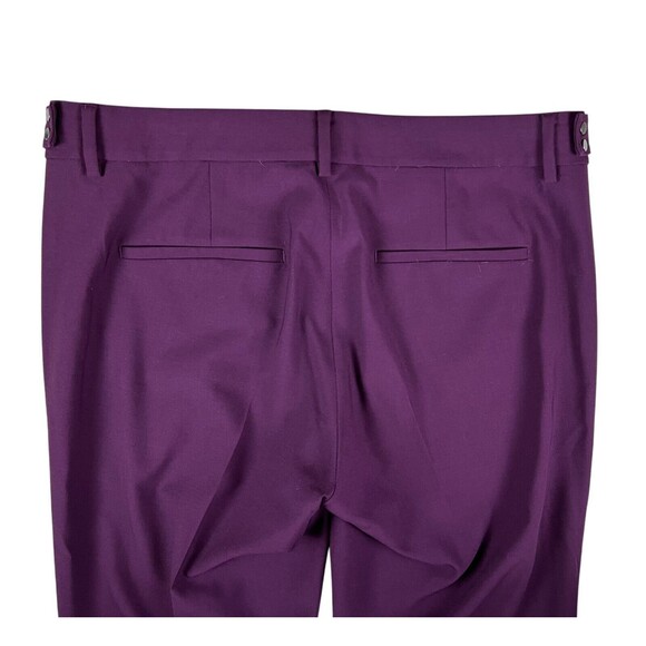Vince Pintucked Seam Side-Tab Crop Pants  Size 6  Eggplant Stretch Wool Blend - Picture 5 of 13